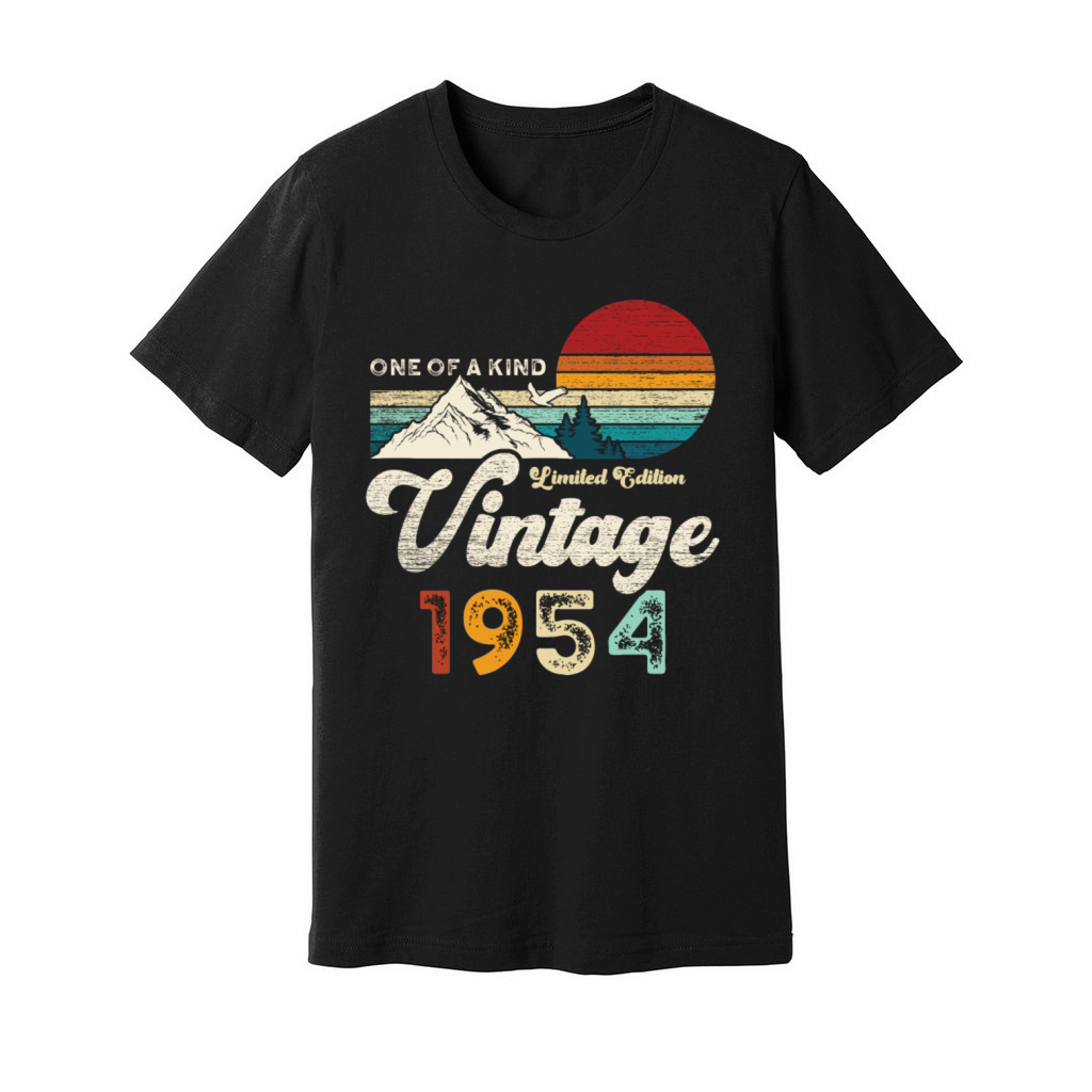 Vintage 1954 Birthday Mountains Unisex Jersey Tee