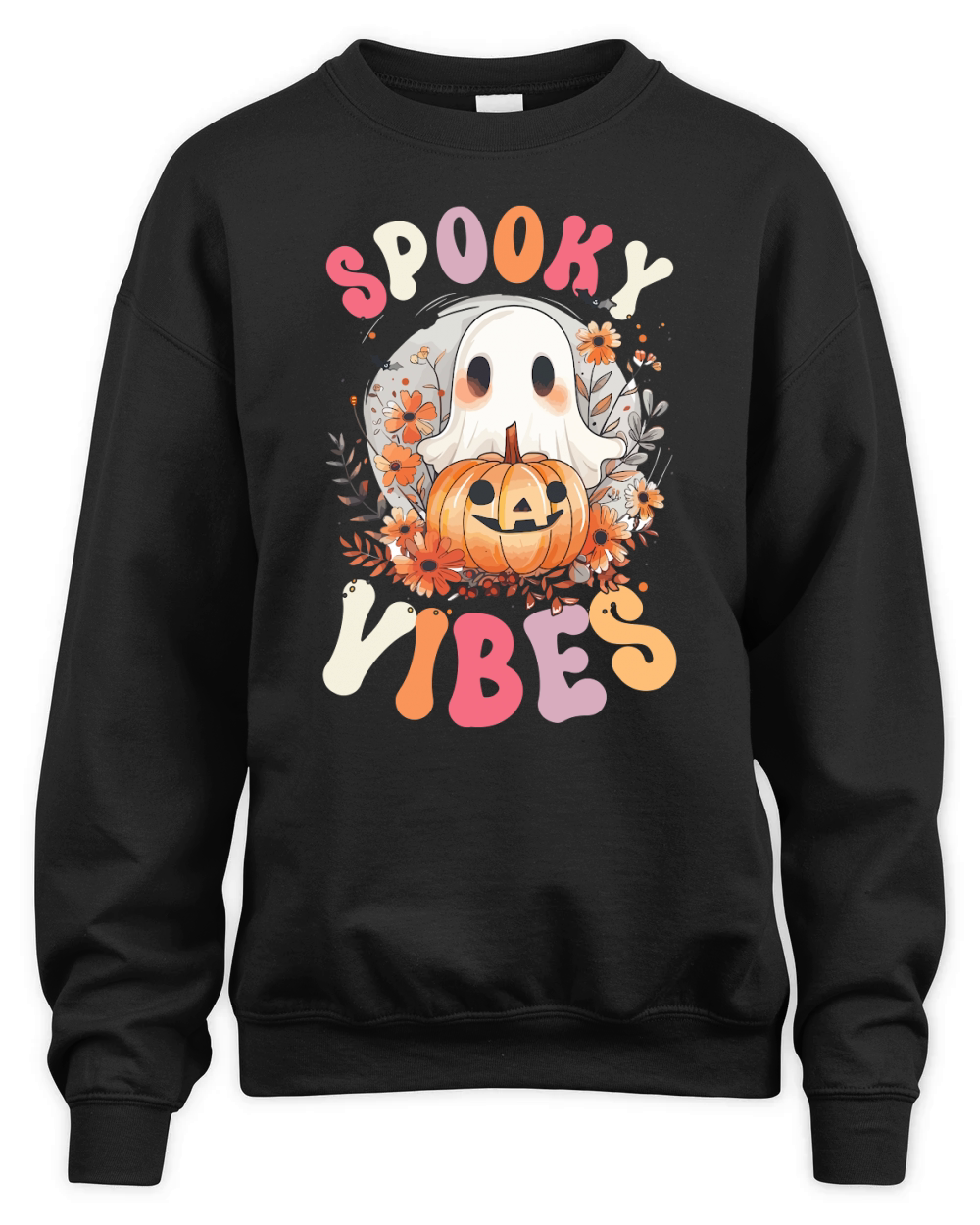 1.Spooky Vibes Unisex Premium Crewneck Sweatshirt