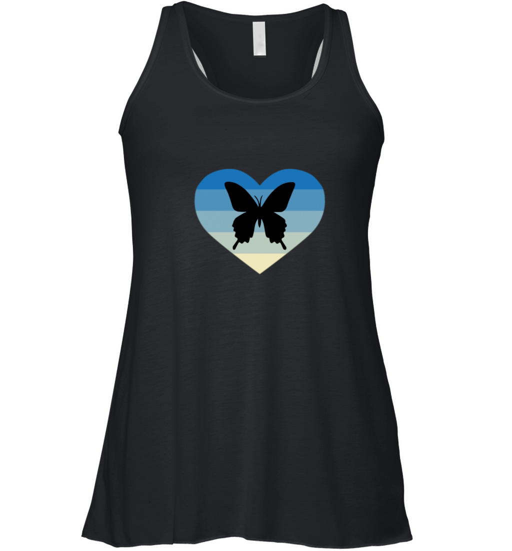 I Love Butterfly Silhouette Women's Flowy Tank Top