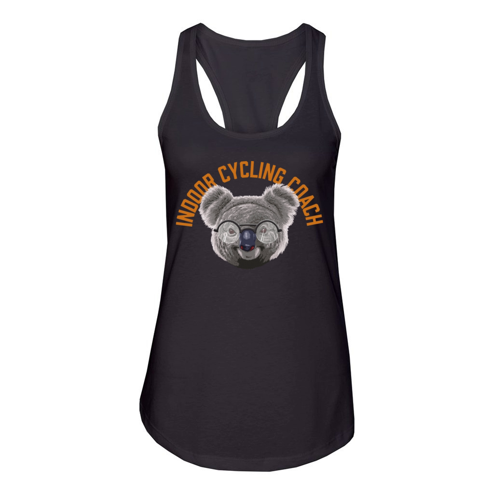 Koalified Indoor Cycling Coach Indoor Bike Funny C Women's Racerback Tank