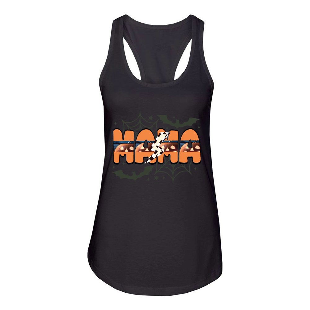 Spooky Mama Halloween Leopard Grunge Women's Racerback Tank