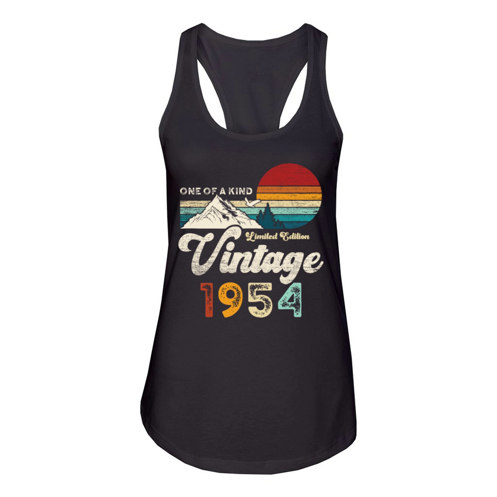 Vintage 1954 Birthday Mountains Women's Racerback Tank