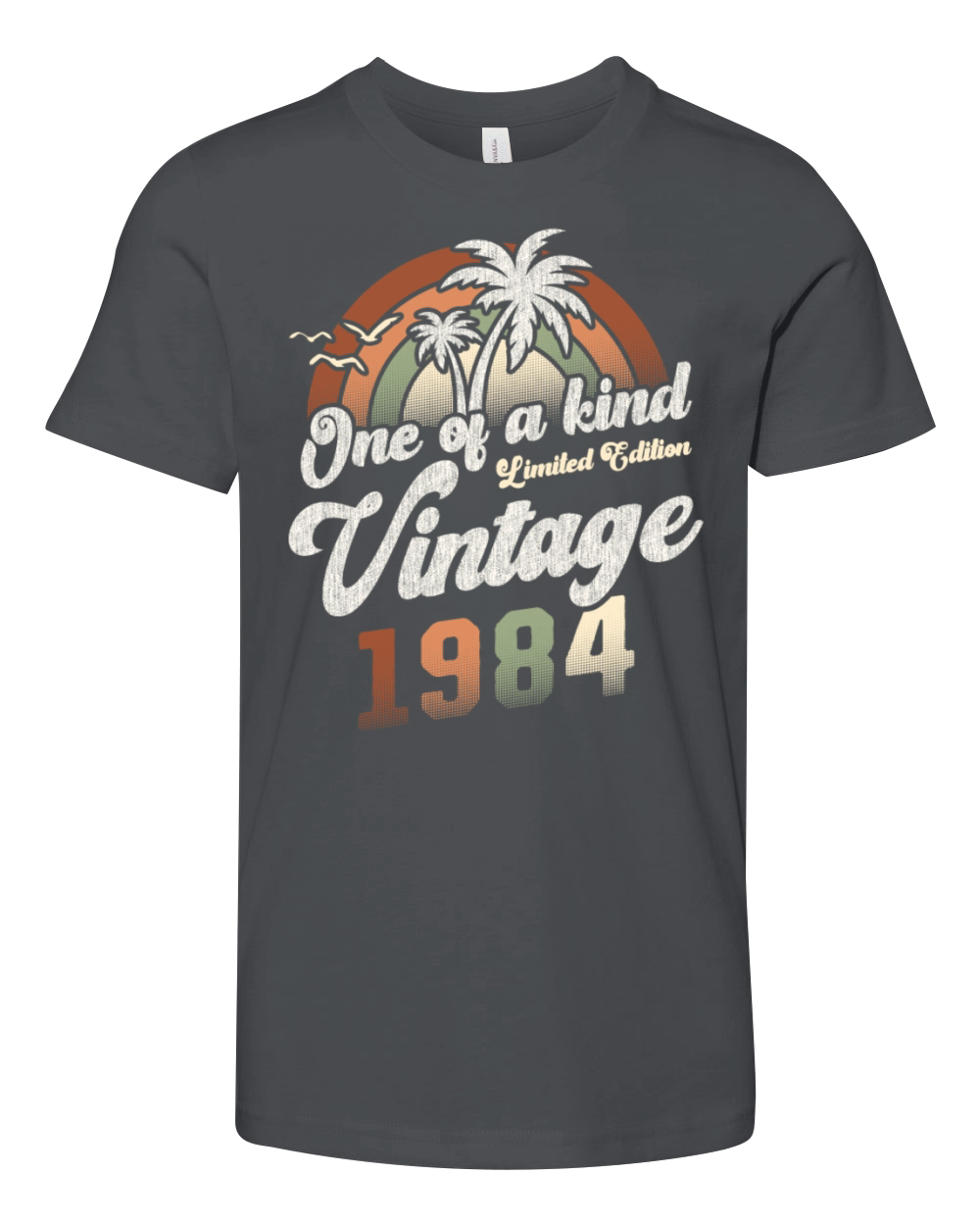Vintage 1984 Birthday Palm Trees Youth Unisex Jersey Tee