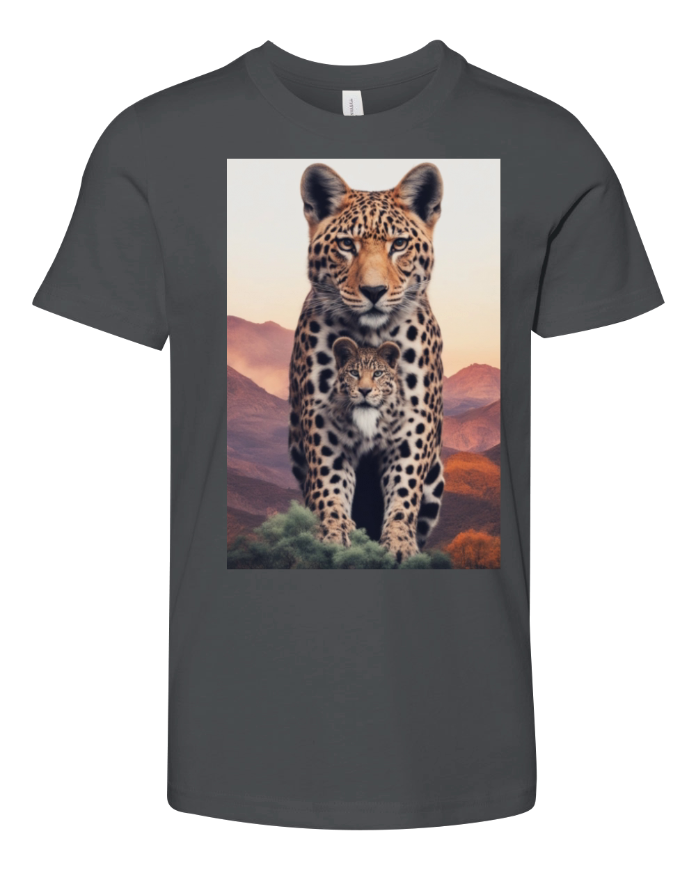 Vintage Leopard Moon T Shirt Leopard Graphics Youth Unisex Jersey Tee