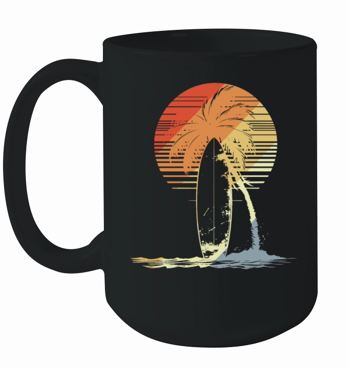 Surfboard Vintage Look Ceramic Mug