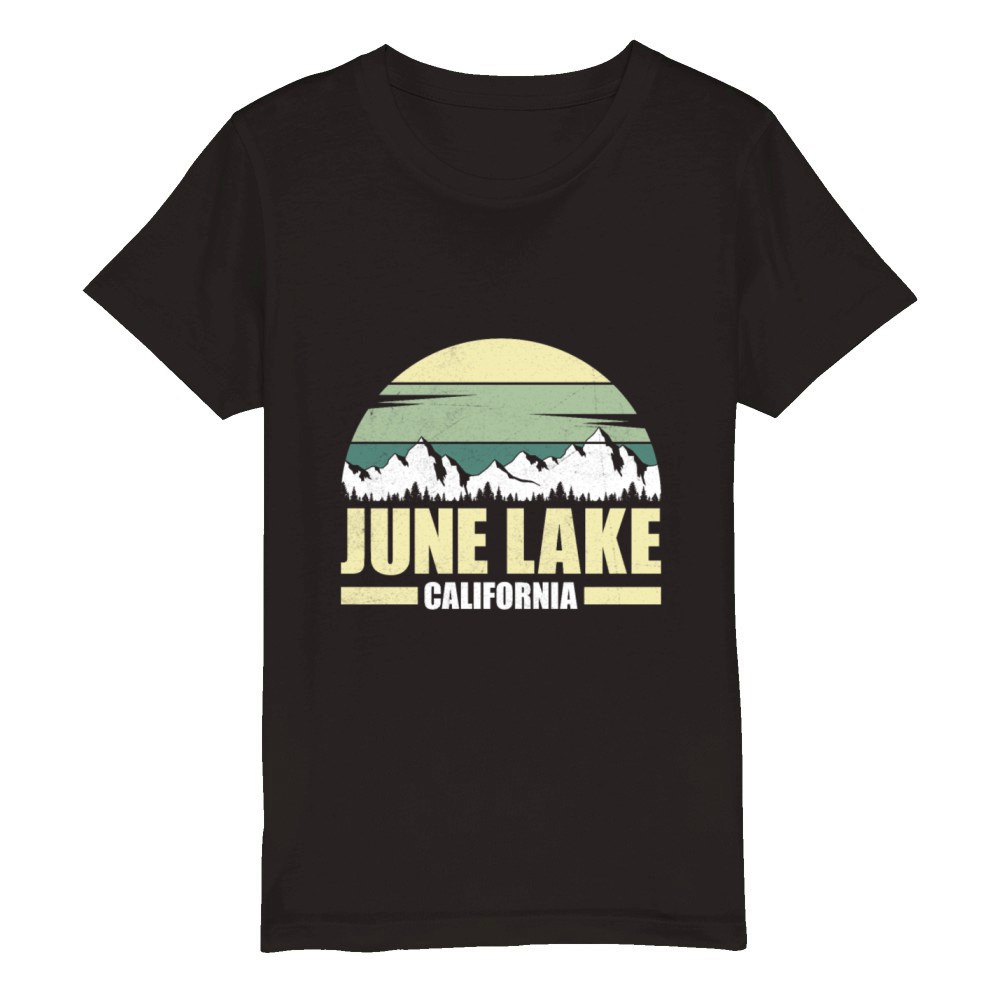 JUNE LAKE CALIFORNIA Fan Vintage Nevada June Organic Kids Crewneck T-shirt