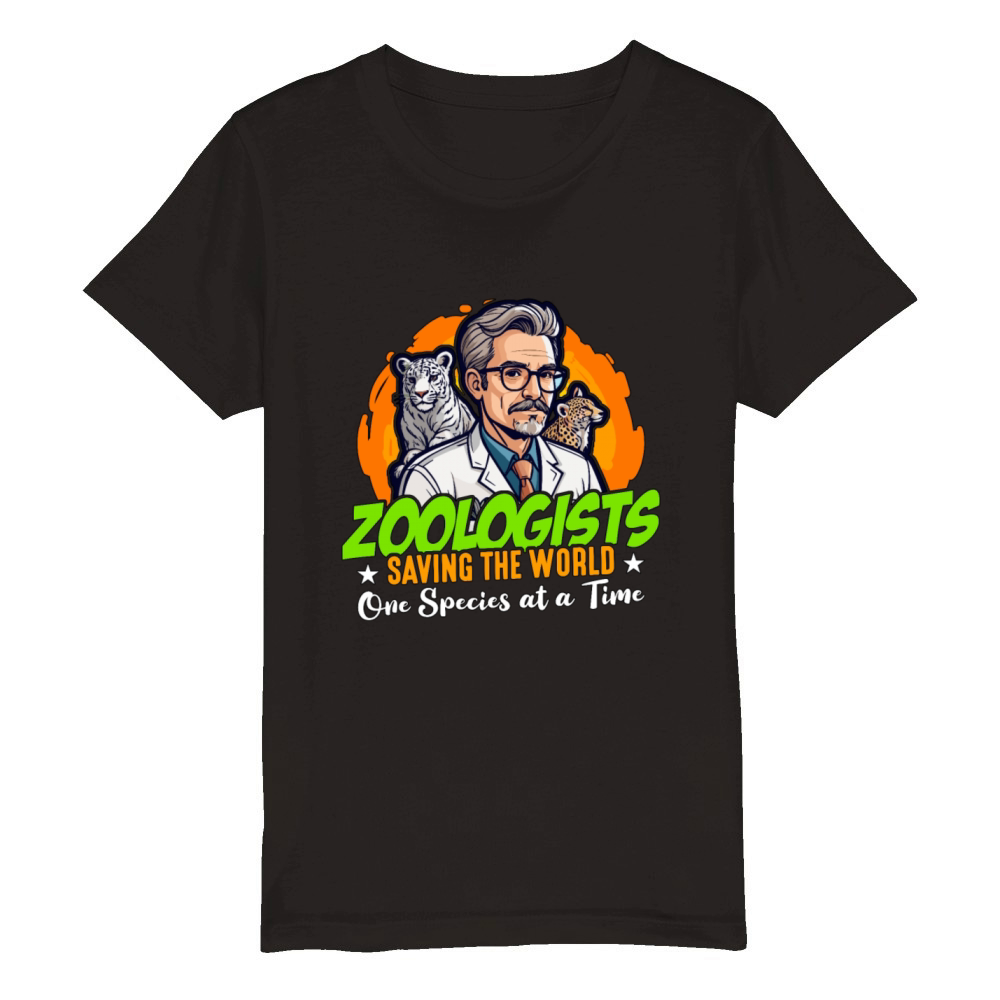Zoologists Saving the World One Animal Scientist Organic Kids Crewneck T-shirt
