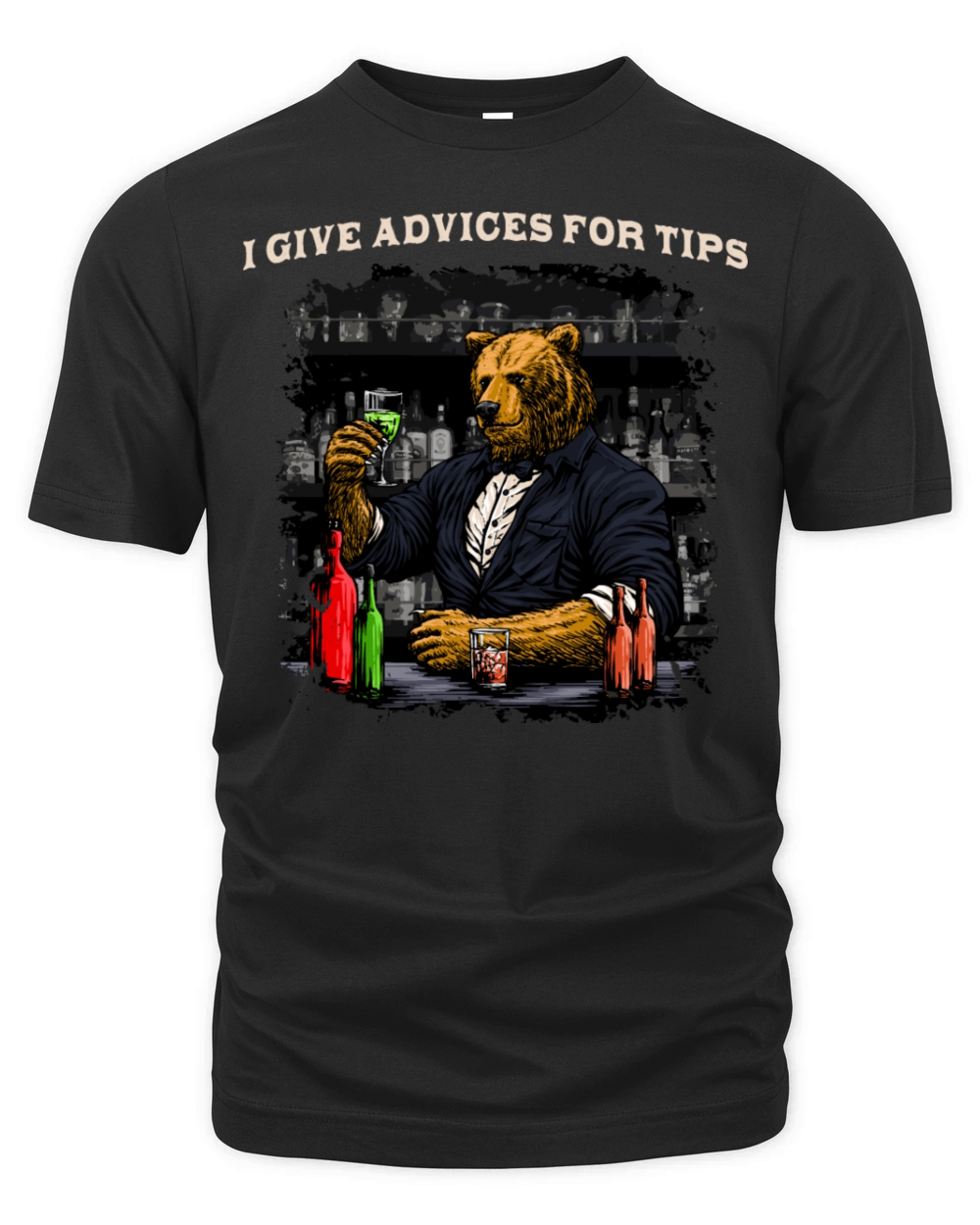 I Give Advices for Tips Funny Bartender Humor Bart Organic Unisex T-shirt