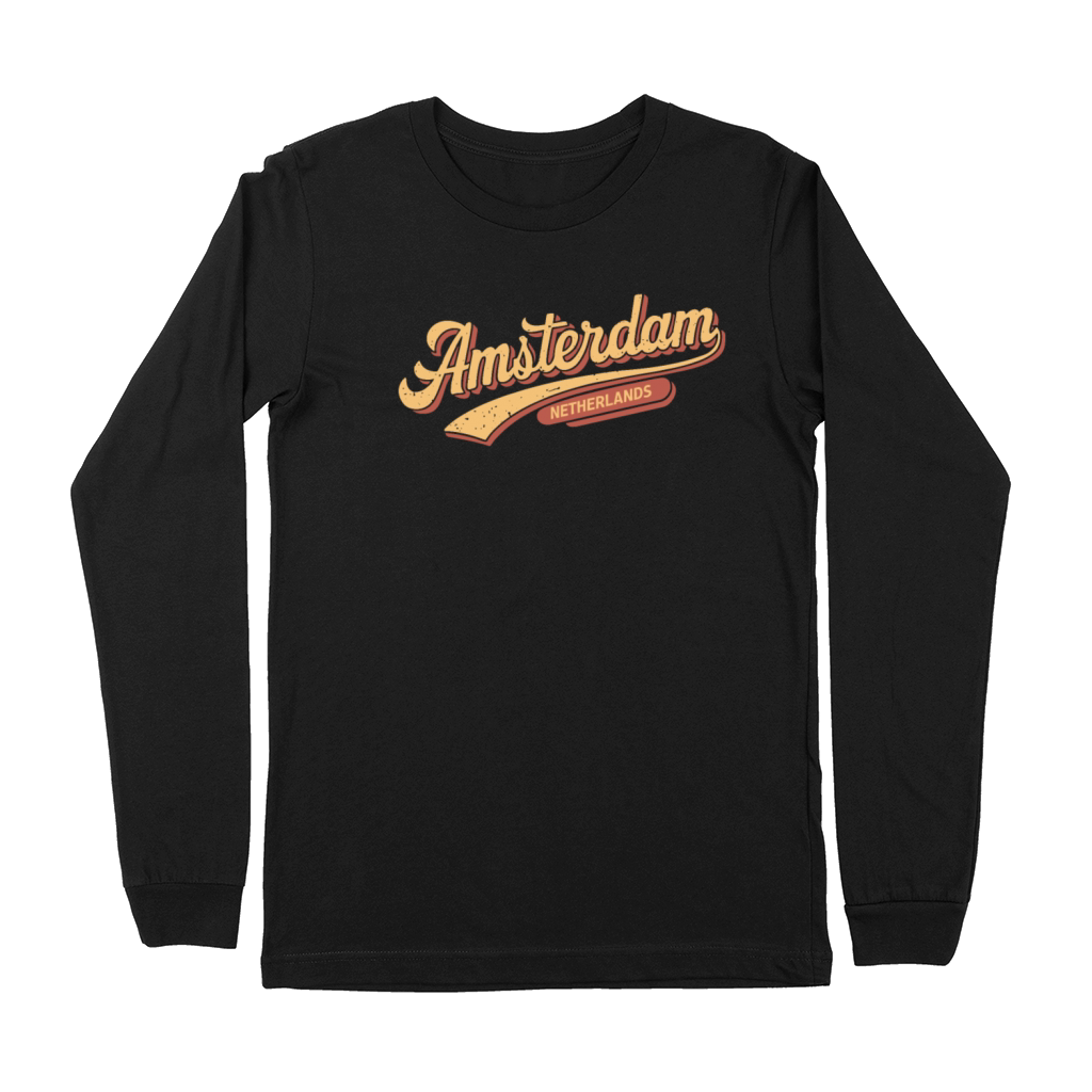 Amsterdam Netherlands Souvenir Vintage Style Premium Long Sleeve