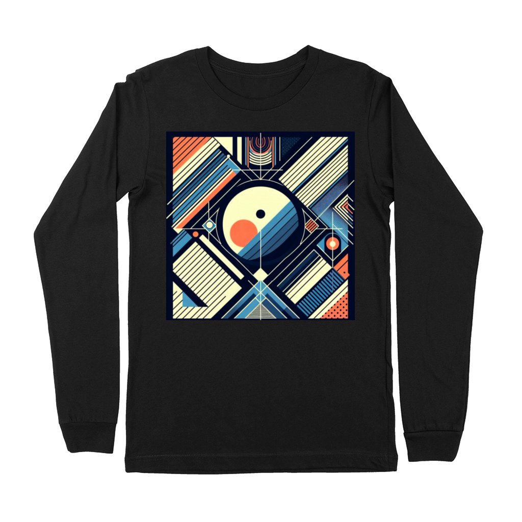 Retro Geometric Shapes 80s 90s Style Premium Long Sleeve