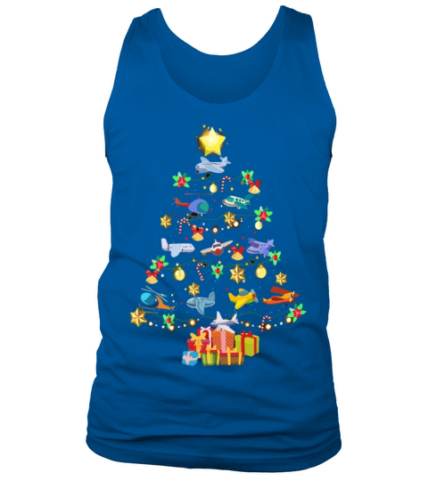 Airplane Christmas Tree Tank Top Unisex