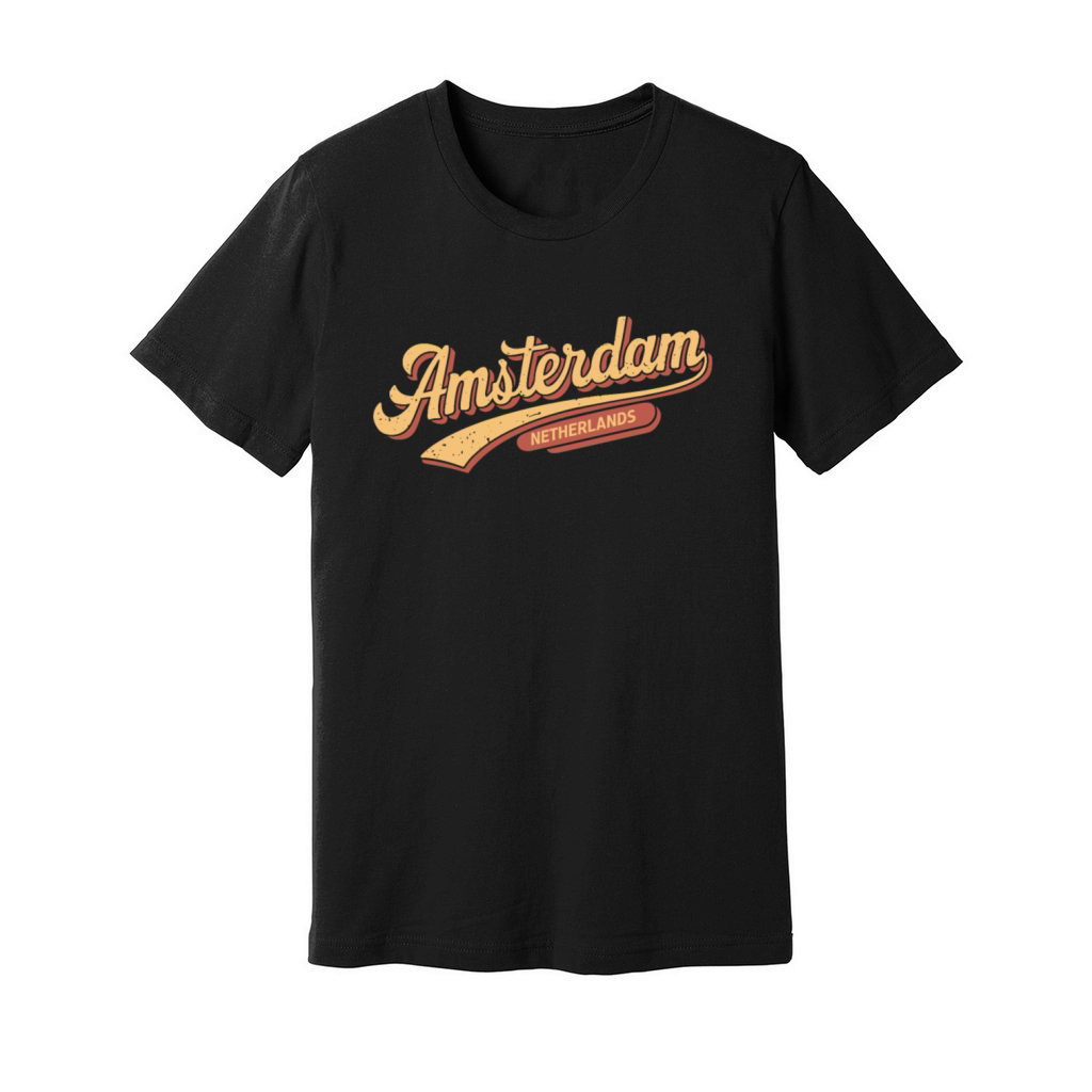 Amsterdam Netherlands Souvenir Vintage Style Unisex Jersey Tee