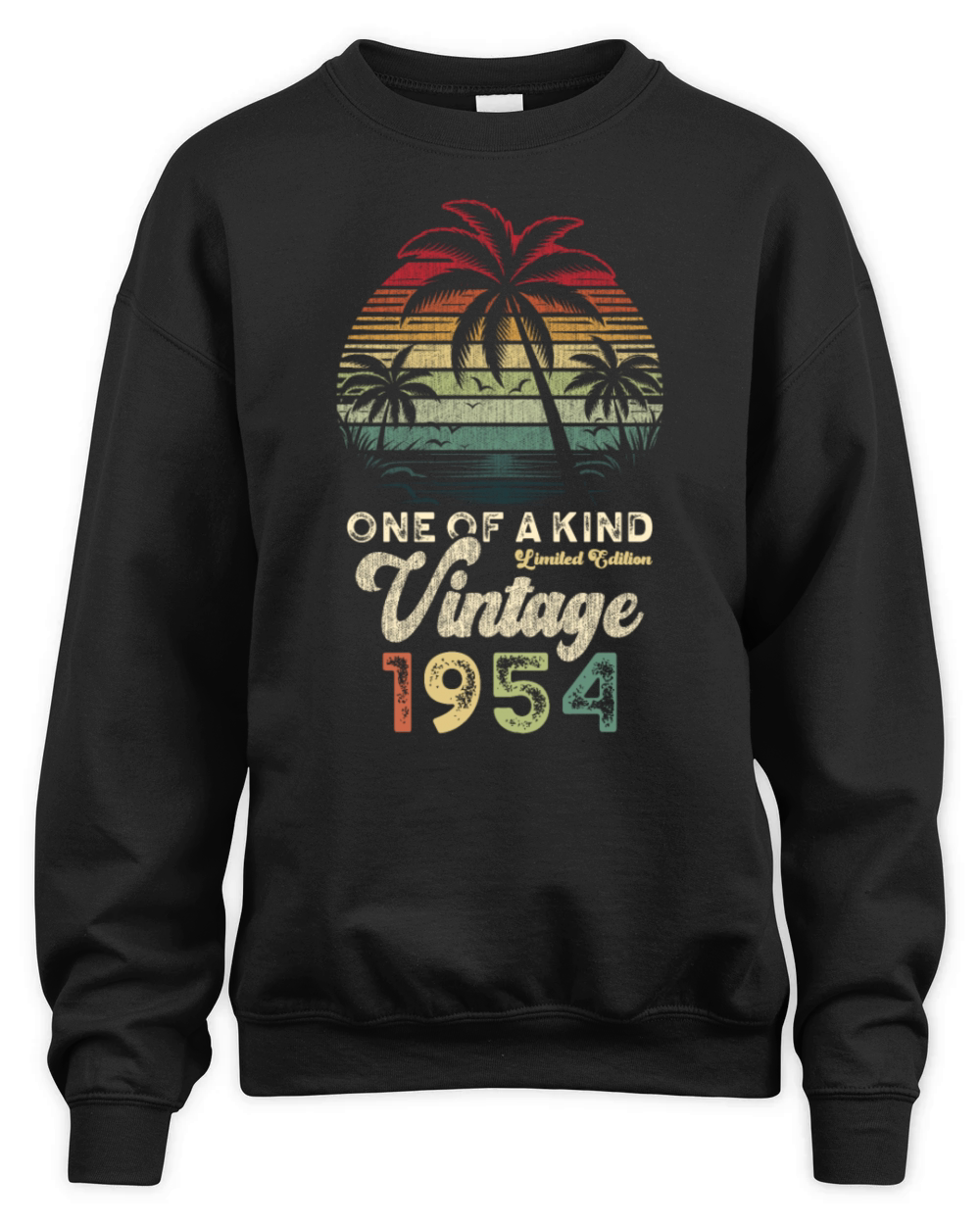 Vintage 1954 Birthday Palm Trees Unisex Premium Crewneck Sweatshirt