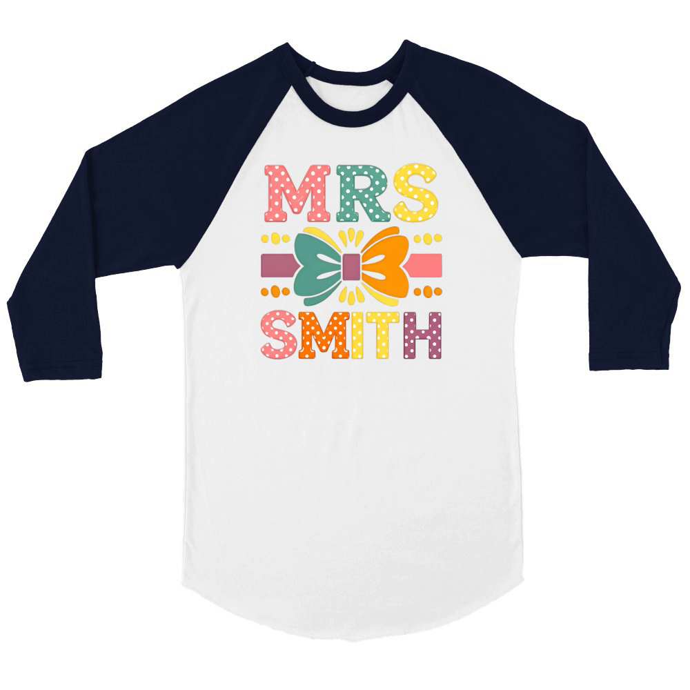 Mrs Smith Back To School Unisex ¾ sleeve Raglan T-shirt