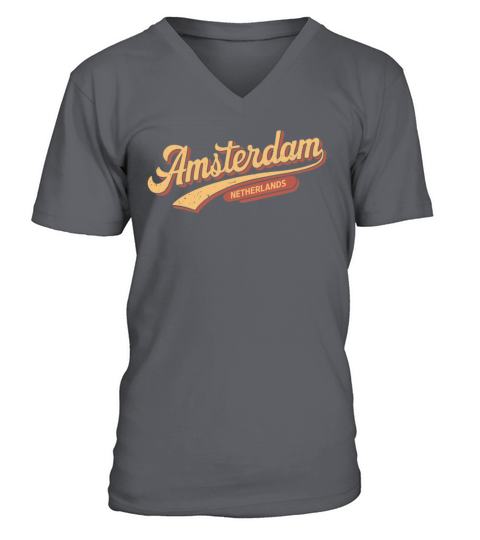 Amsterdam Netherlands Souvenir Vintage Style V-Neck T-shirt