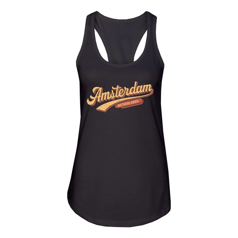 Amsterdam Netherlands Souvenir Vintage Style Women's Racerback Tank