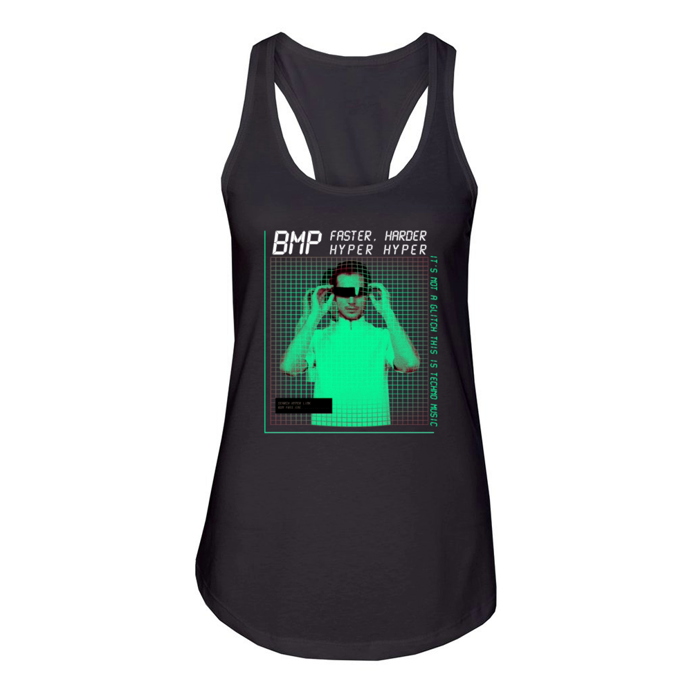 Hardcore Rave Music Raver 90s EDM DJ Rave Women's Racerback Tank