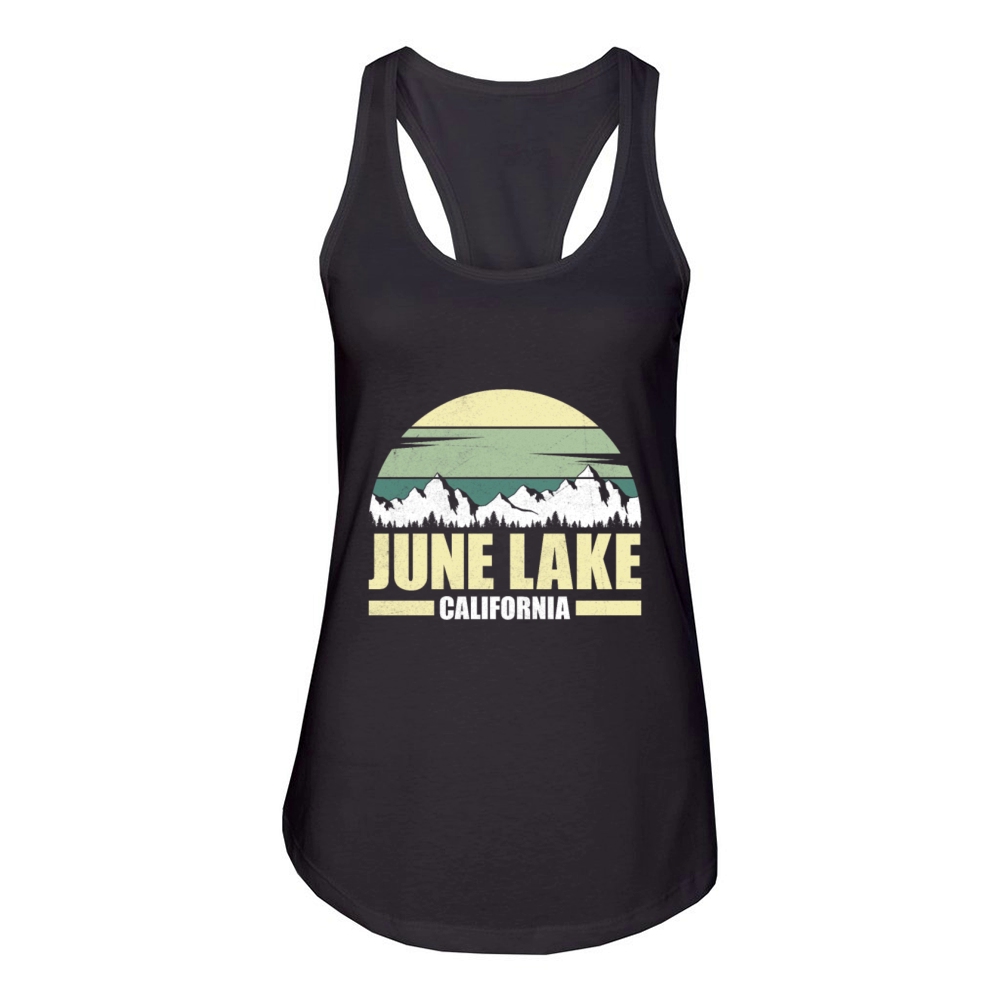 JUNE LAKE CALIFORNIA Fan Vintage Nevada June Women's Racerback Tank
