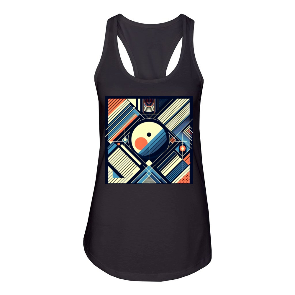 Retro Geometric Shapes 80s 90s Style Women's Racerback Tank