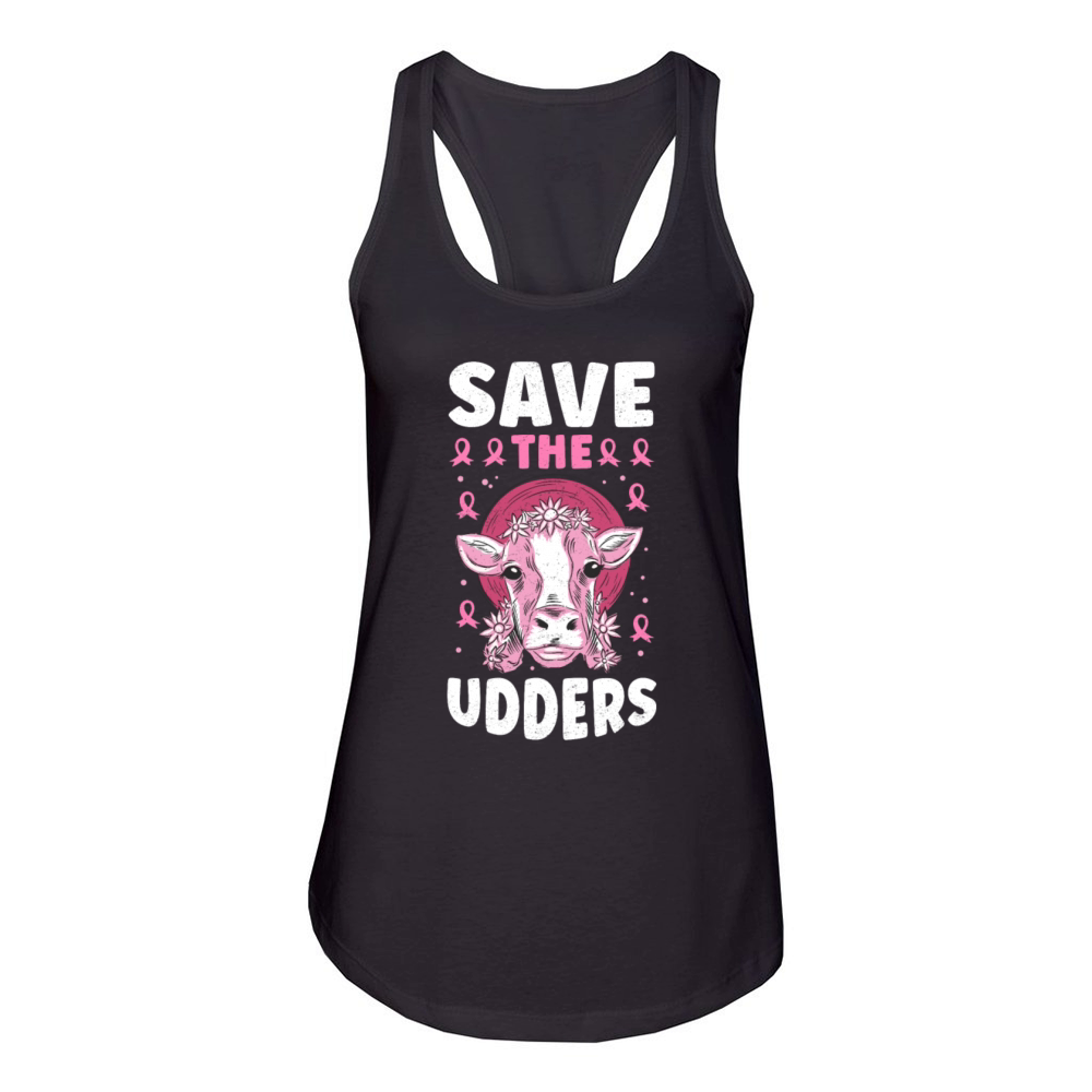 Save The Udders Breast Cancer Women's Racerback Tank