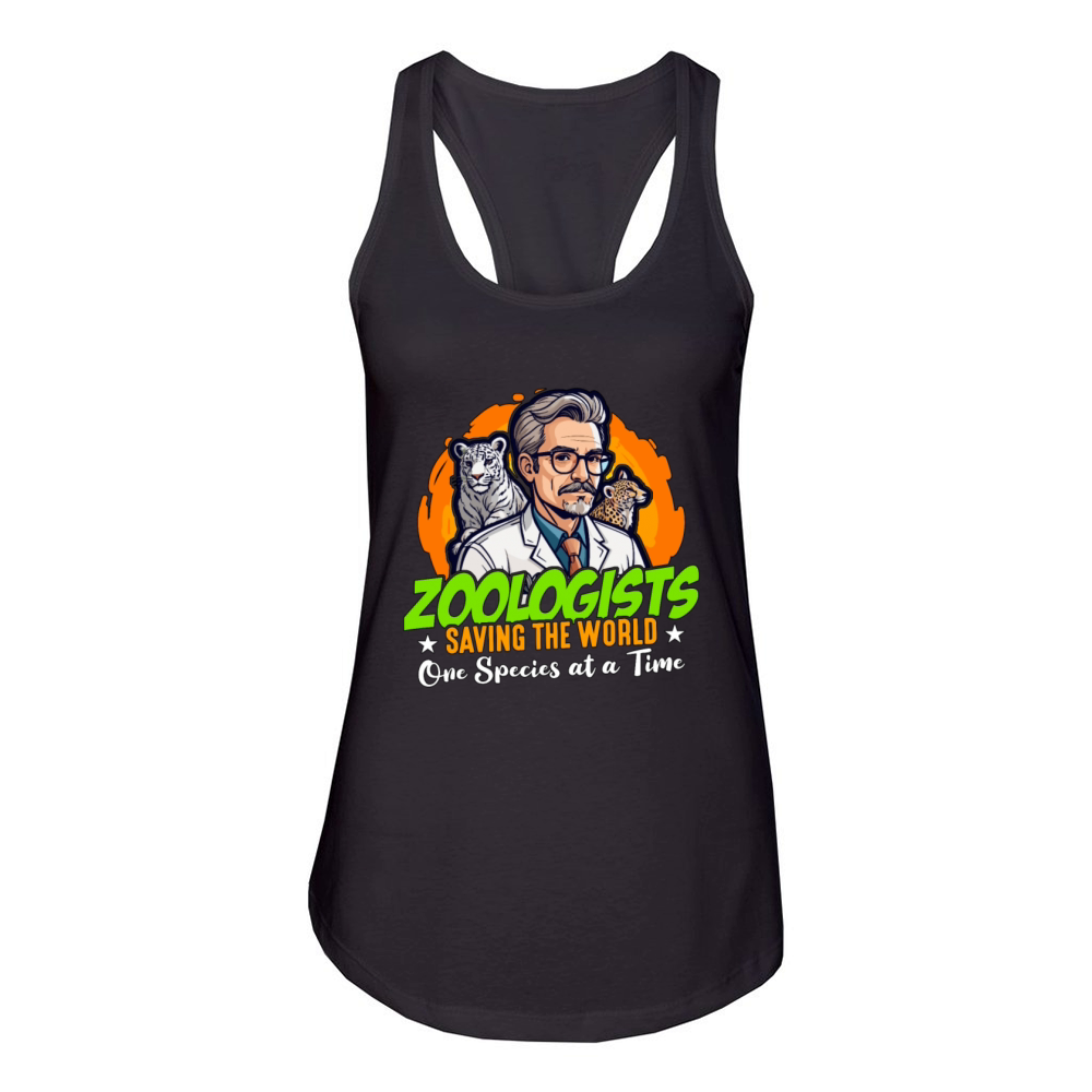 Zoologists Saving the World One Animal Scientist Women's Racerback Tank