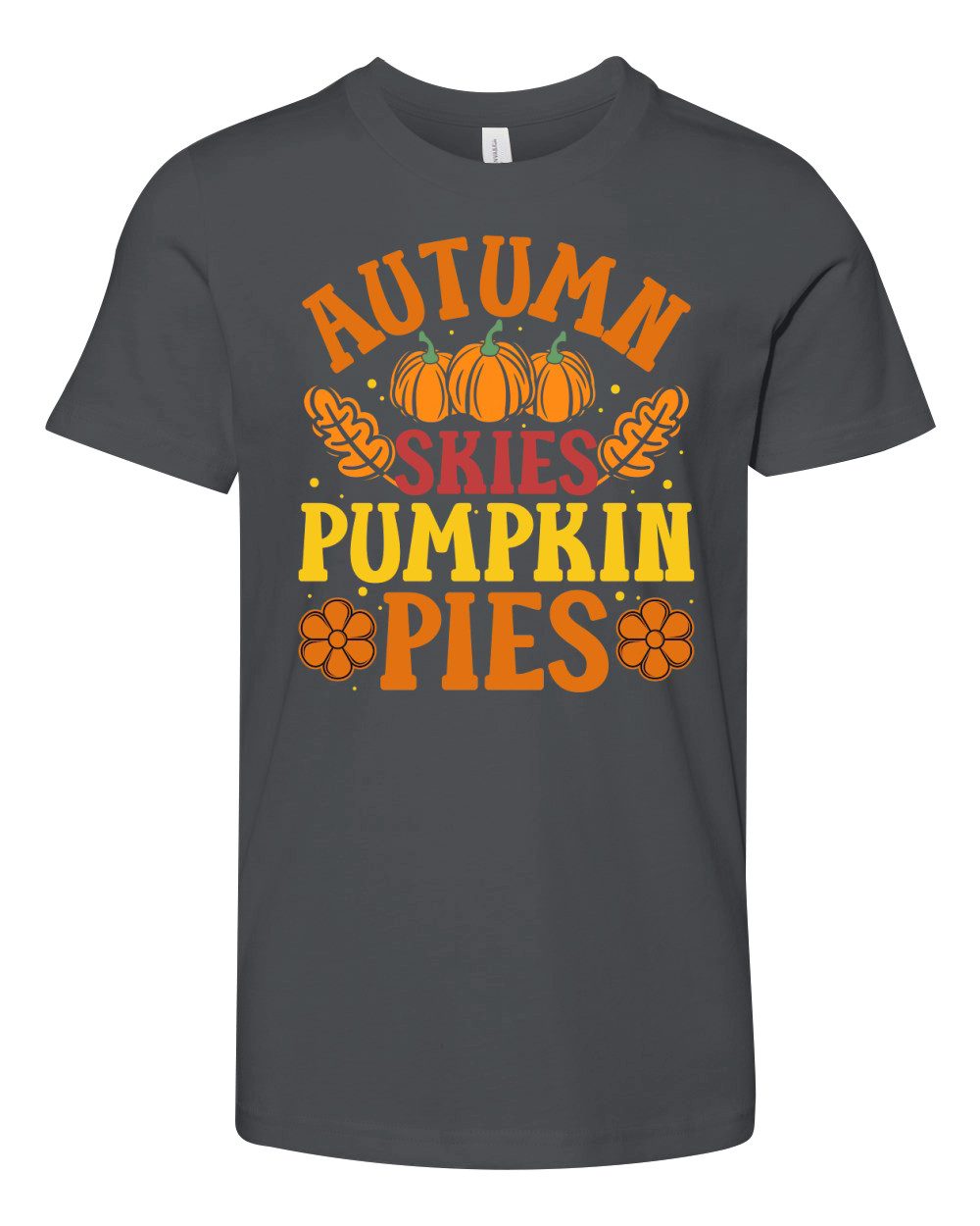 autumn skies pumpkin pies 02 Youth Unisex Jersey Tee