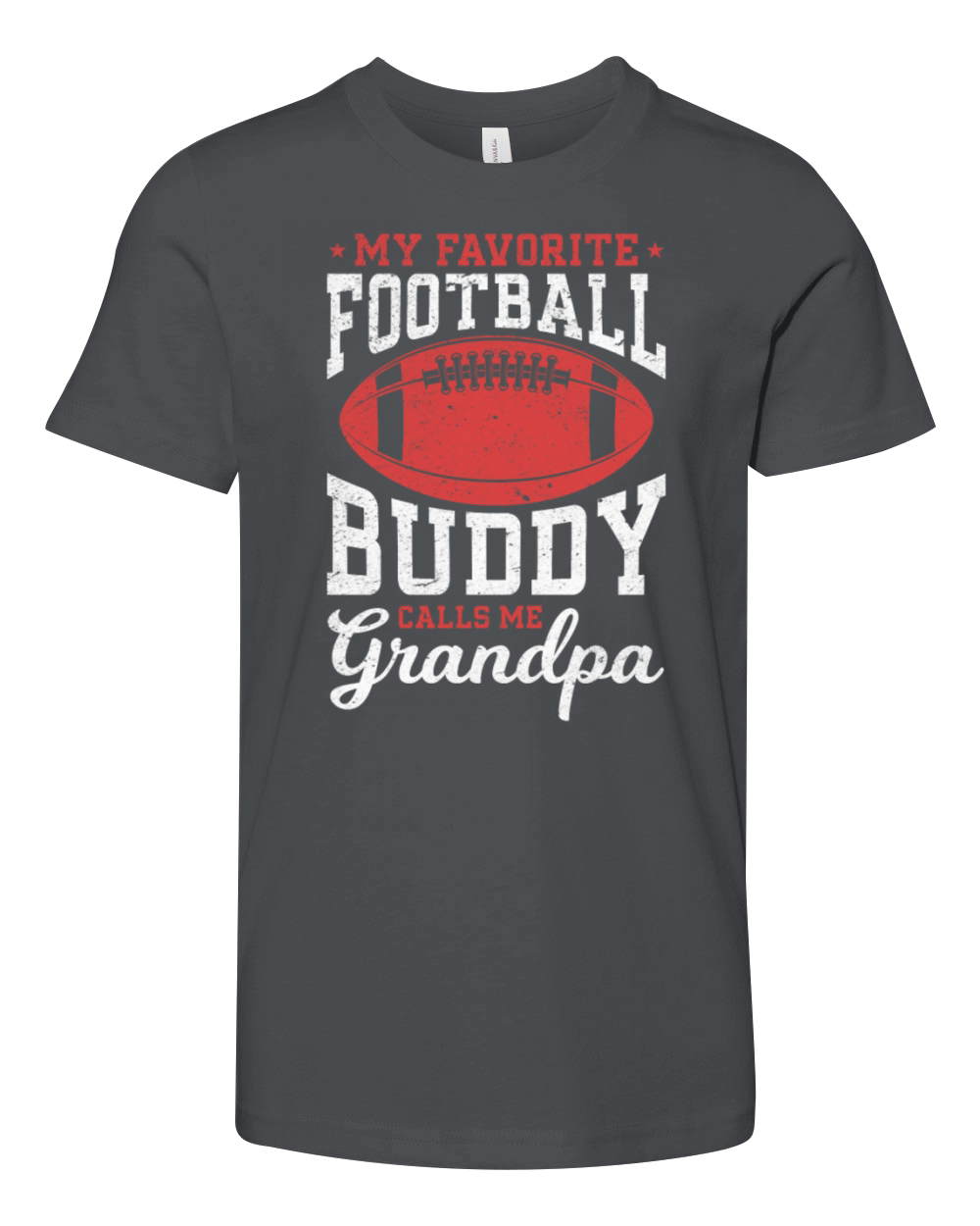 My Favorite Football Buddy calls me Grandpa Youth Unisex Jersey Tee