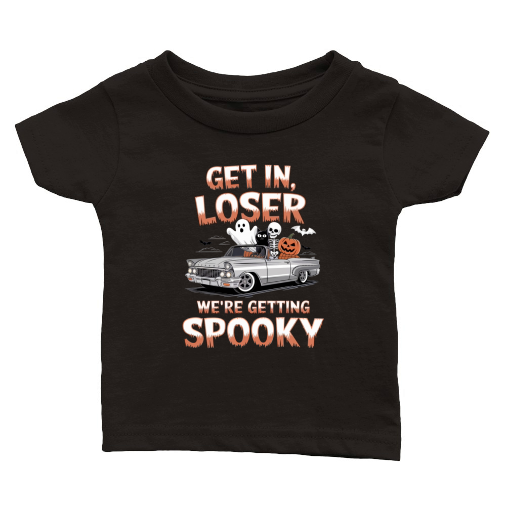 Get In Loser Were Getting Spooky Halloween Car Classic Baby Crewneck T-shirt