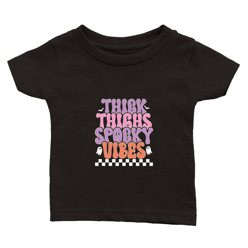 Thick Thighs spooky vibes Halloween Classic Baby Crewneck T-shirt