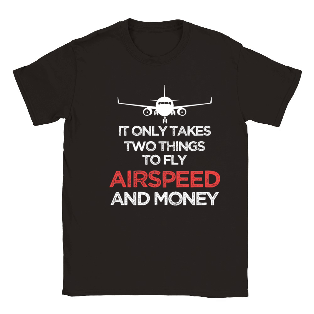 It Only Takes Two Things To Fly Airspeed And Classic Kids Crewneck T-shirt