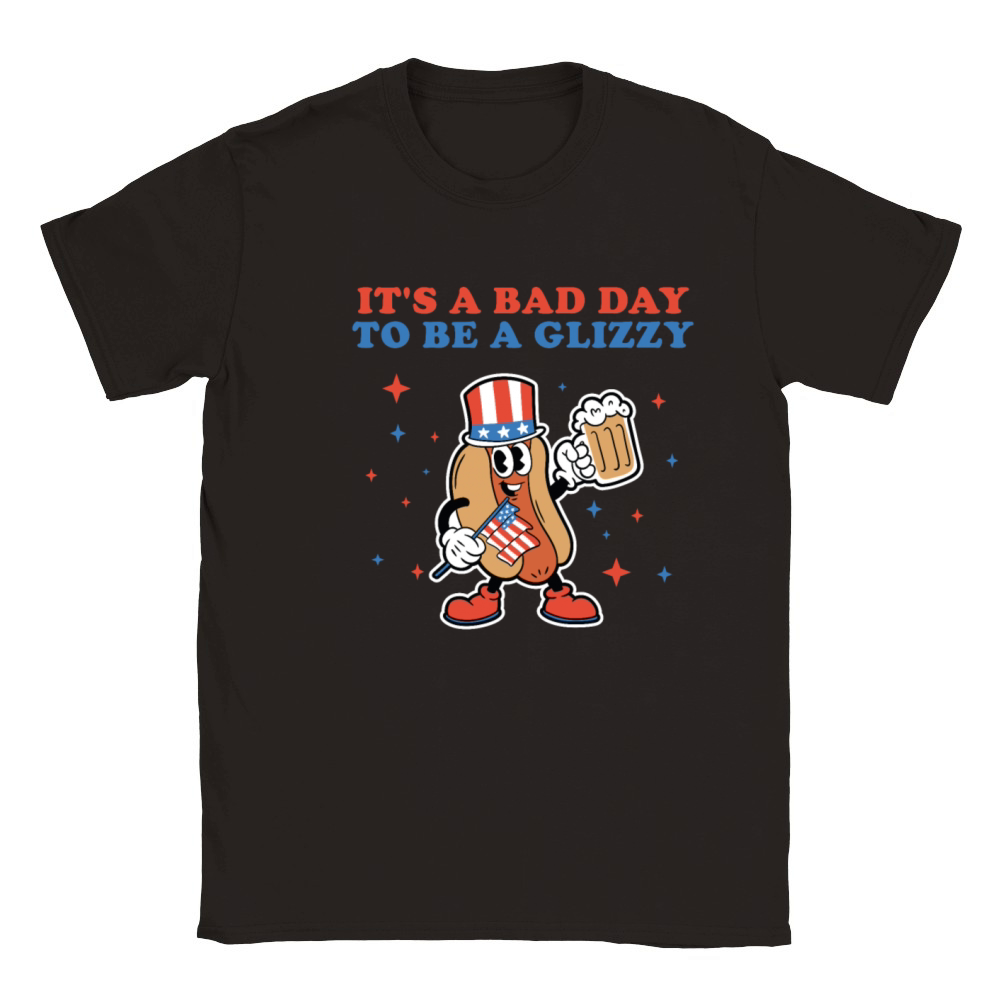 Its A Bad Day To Be A Glizzy 4th Of July Hotdog Classic Kids Crewneck T-shirt