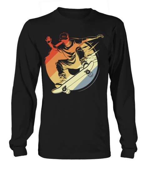 Skateboarding Boy Vintage Look Long sleeved Unisex
