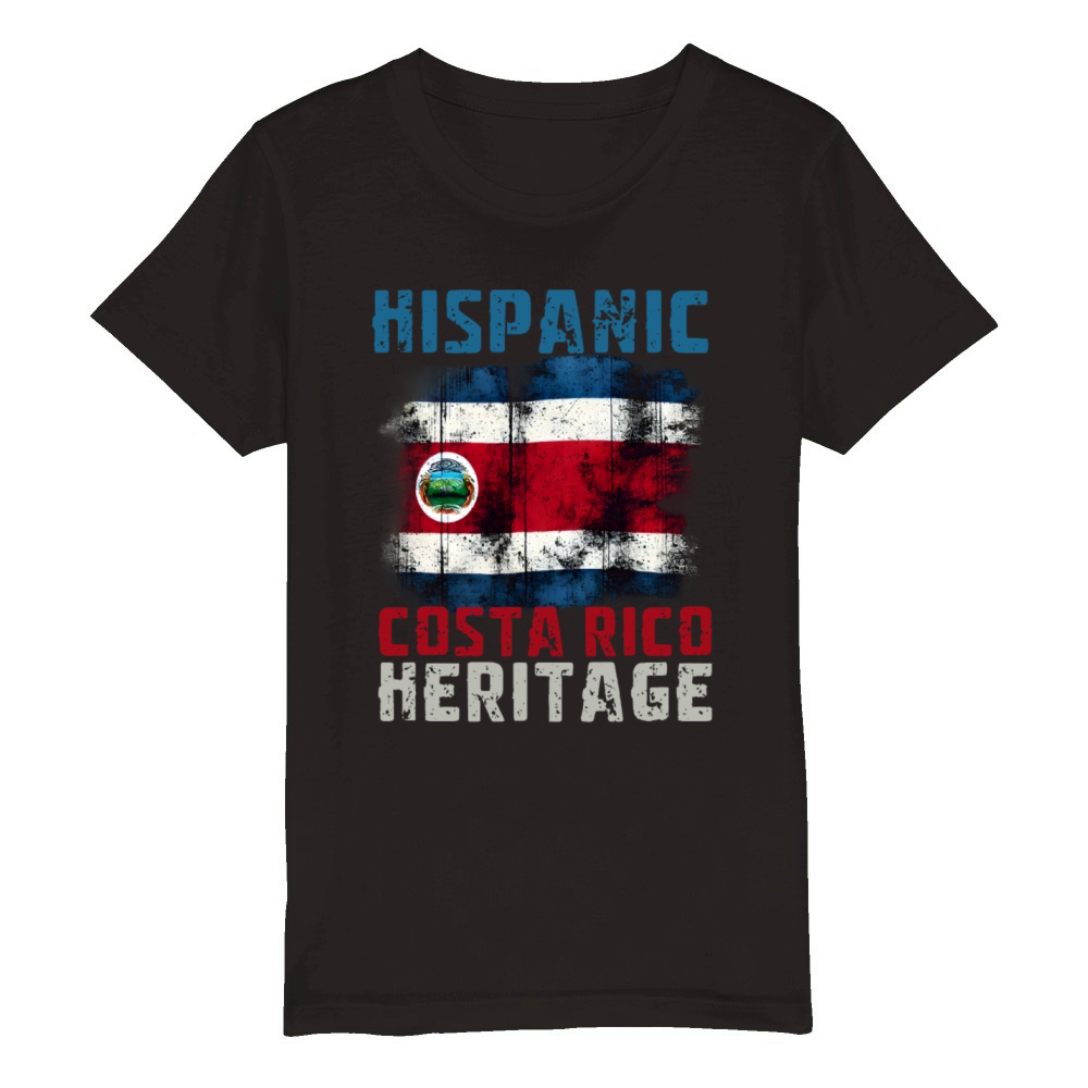 Costa Rican Heritage Hispanic Heritage Month Organic Kids Crewneck T-shirt