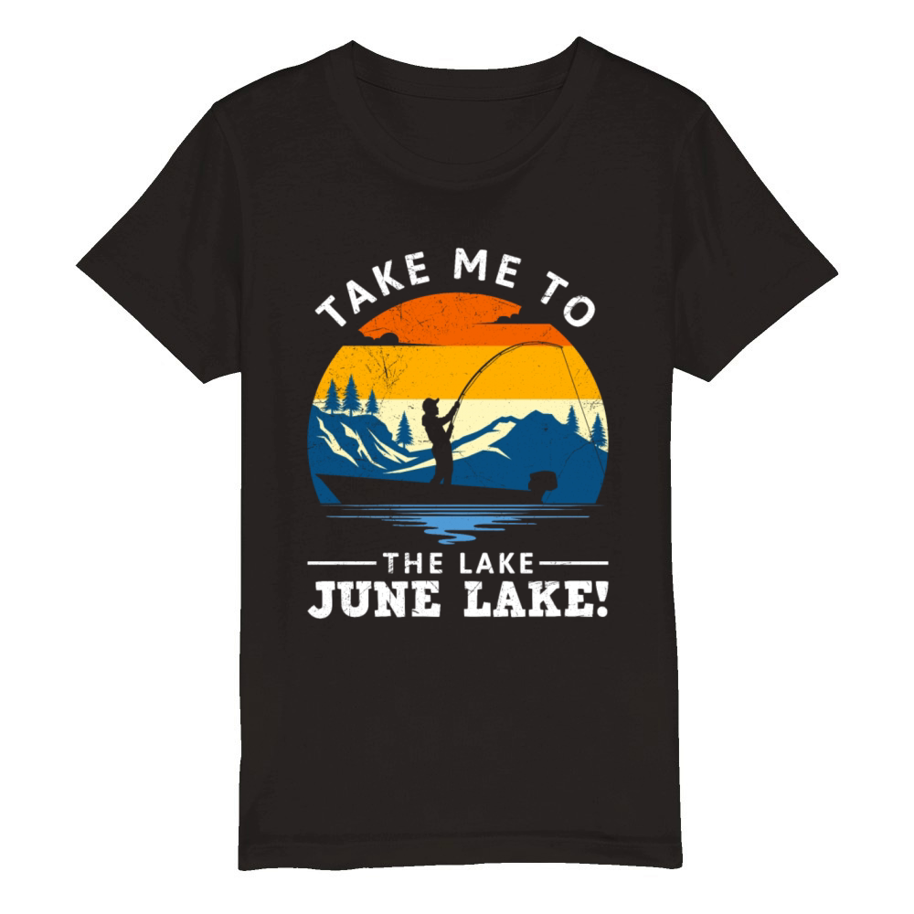 JUNE LAKE CALIFORNIA Fan Vintage Nevada June Organic Kids Crewneck T-shirt