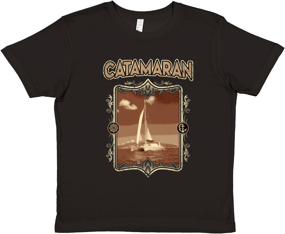 Catamaran-Sailing Yachting-Sailor Vintage Premium Kids Crewneck T-shirt