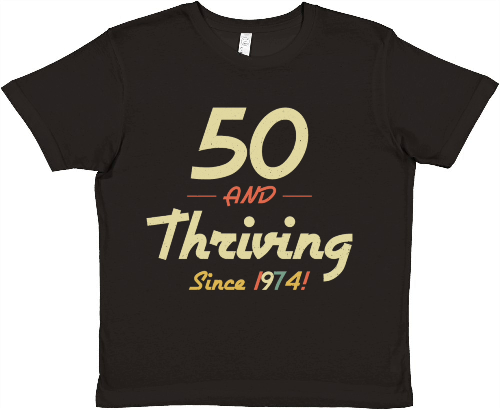 Vintage 1974 50th Birthday Gift for Dad Mom Premium Kids Crewneck T-shirt