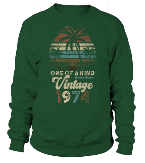 Vintage 1974 Birthday Palm Trees Sweatshirt Unisex