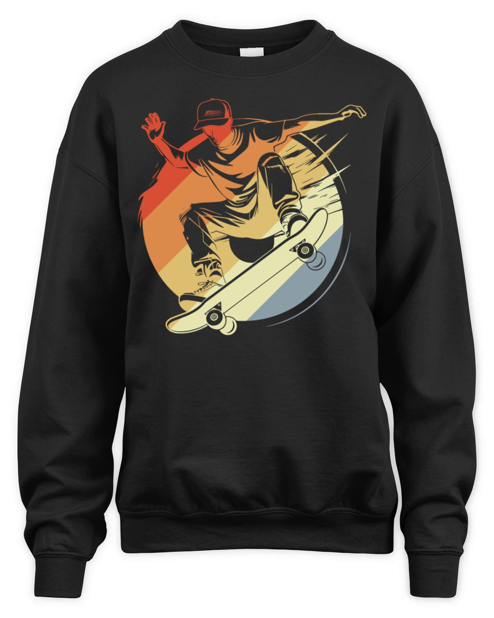 Skateboarding Boy Vintage Look Unisex Premium Crewneck Sweatshirt
