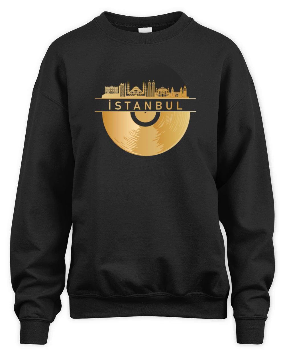 Vinyl-Record-Player Disco-Music Unisex Premium Crewneck Sweatshirt