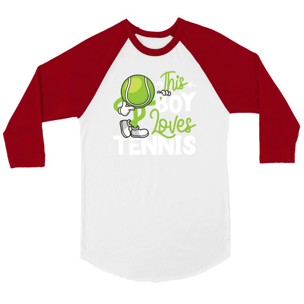 Funny Tennis Player Racket Boy Unisex ¾ sleeve Raglan T-shirt