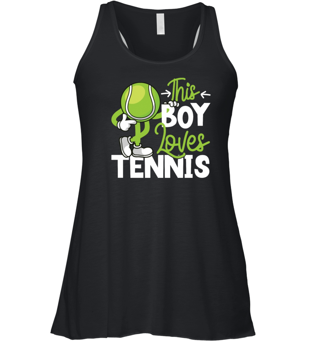 Funny Tennis Player Racket Boy Women's Flowy Tank Top