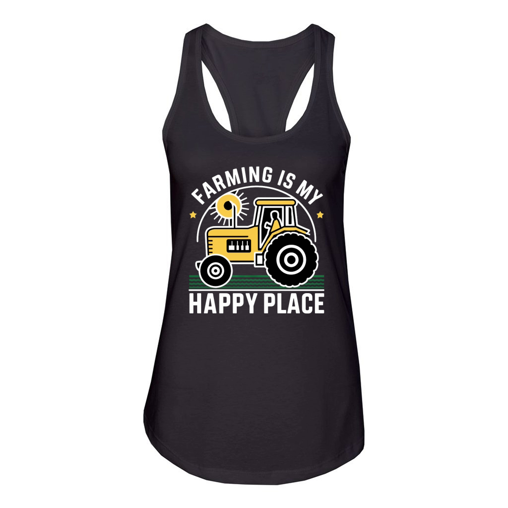 Farming is My Happy Place (3) Women's Racerback Tank