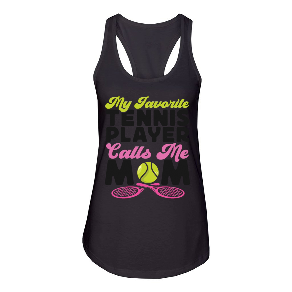 Funny Tennis Player Racket Mom Women's Racerback Tank