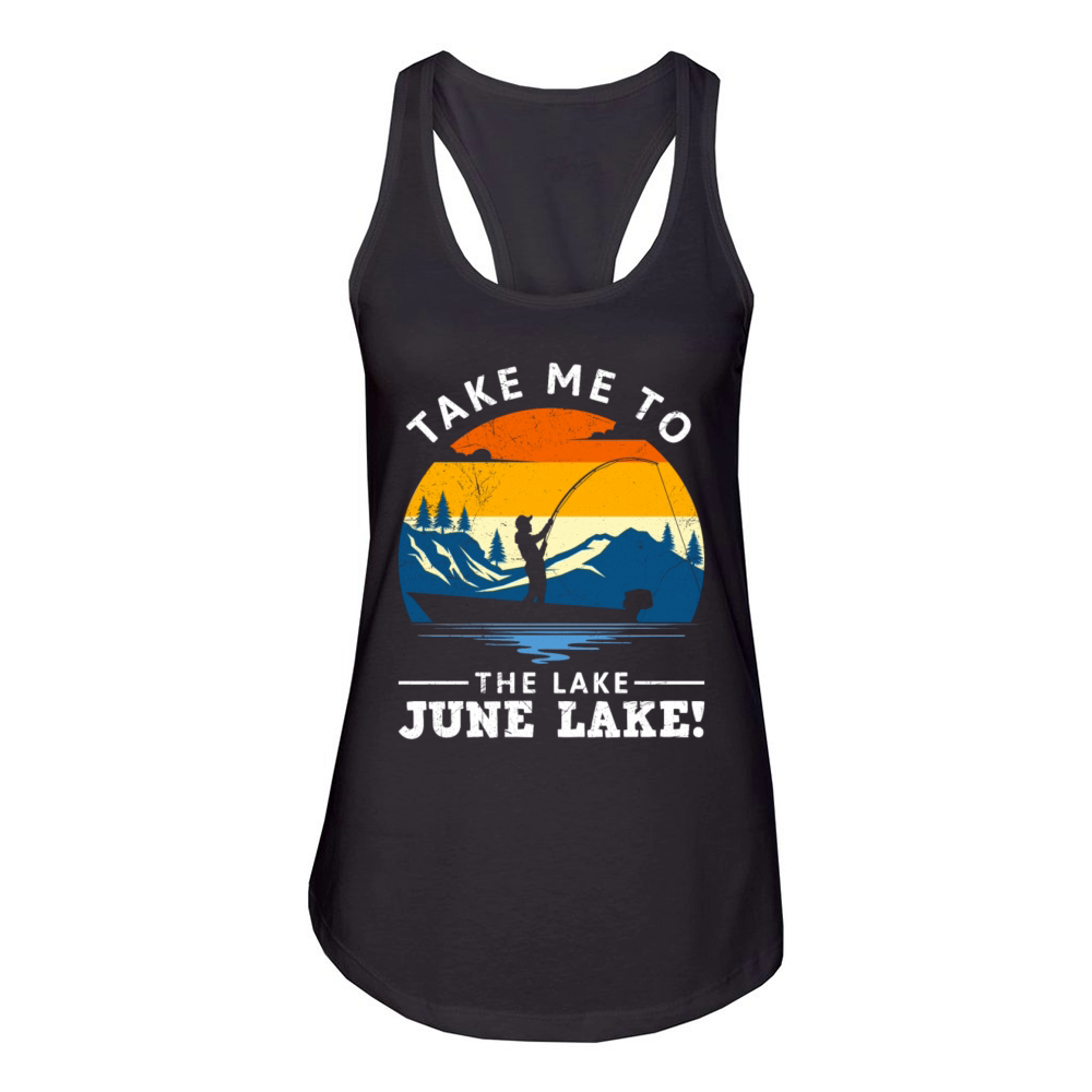 JUNE LAKE CALIFORNIA Fan Vintage Nevada June Women's Racerback Tank