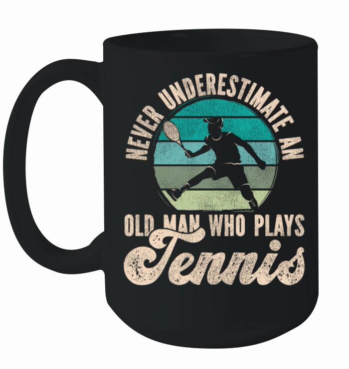 Funny Tennis Player Racket Grandpa Ceramic Mug