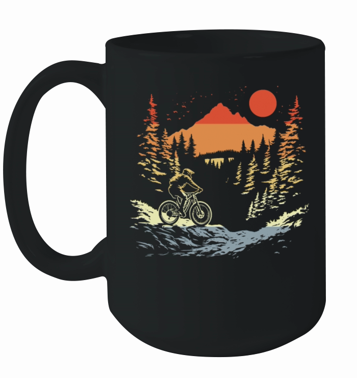 Mountain Biking Vintage Style Ceramic Mug