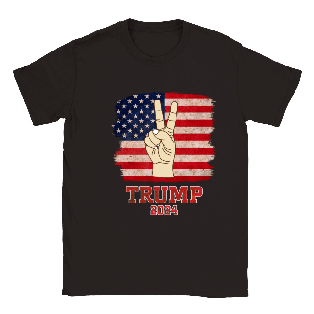 Trump Fist 2024 Vintage US Flag Design Classic Kids Crewneck T-shirt