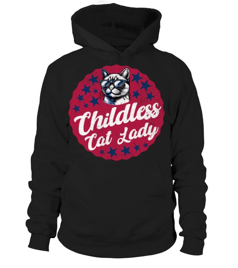 Childless Cat Lady Vintage Hoodie Unisex
