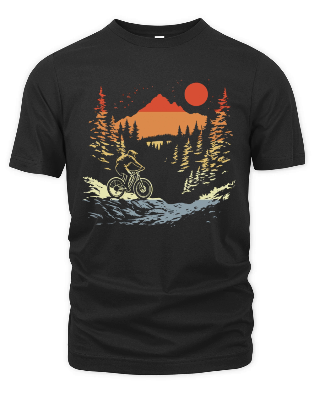 Mountain Biking Vintage Style Organic Unisex T-shirt