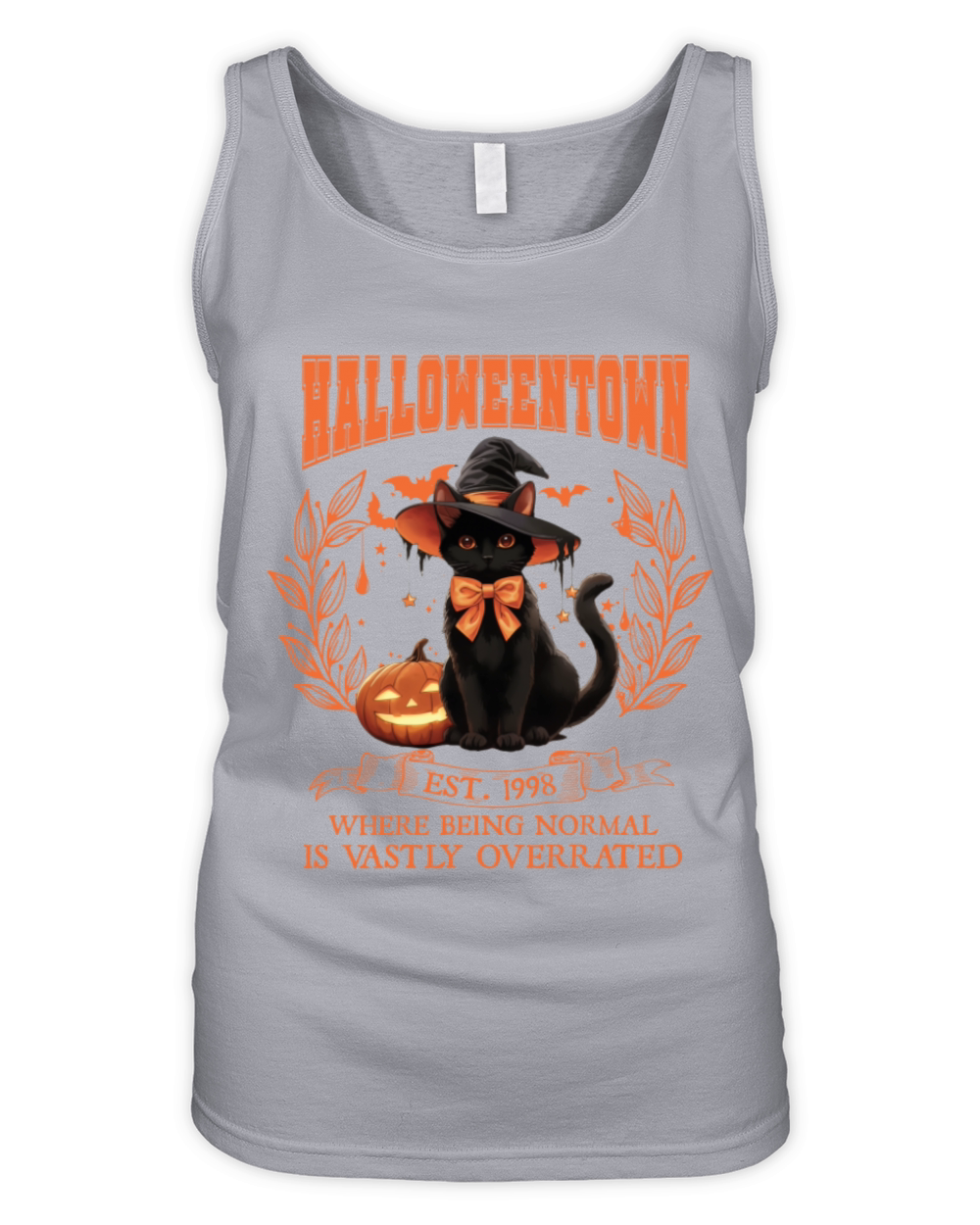 Retro Vintage Halloweentown Black Cat EST 1998 Hal Organic Women's Tank Top